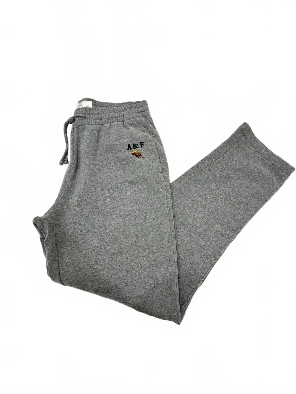 Abercrombie & Fitch Gray Essential Soft Fleece Drawstring Sweatpants- Size Small